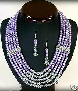 yzANZT[@lbNX@oCIbgktparure collier boucles doreille perle de culture violet, bijoux fantaisie neuf