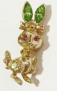 yzANZT[@lbNX@g[tNX^Vgbroche bijou rtro en relief lapin couleur or cristal navette vert pridot 446