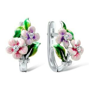 yzANZT[@lbNX@t[X^[OVo[CO{brillante nerium fiore argento sterling 925 orecchini a lobo s01