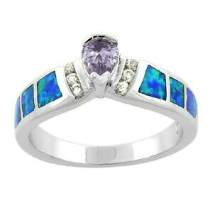 yzANZT[@lbNX@X^[O][cX^[OVo[OIp[iVAWXgargento sterling opale anello wtrasparente amp; a forma di pera colore ametista