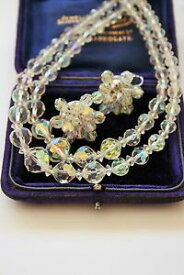 【送料無料】アクセサリー　ネックレス　ブライダルネックレスビンテージクリスタルcollana vintage jewelcrafts cristallo e orecchinivintage da sposabridalprom