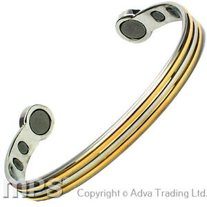 yzANZT[@lbNX@q[[S[hVo[KuXbgobOmps eroe oro e argento finitura mega forza braccialetto magnetico sacchetto regalo di lusso