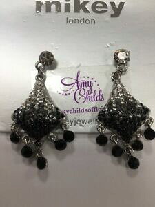 yzANZT[@lbNX@hubNCONX^hbvmikey london nero amp; bianco dichiarazione orecchini a goccia cristallo signore, nuovo