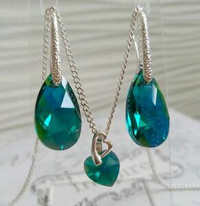 yzANZT[@lbNX@lbNXXtXL[NX^GhO[COset collana e orecchini realizzati con cristallo di swarovski verde smeraldo