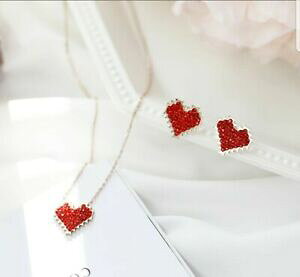 yzANZT[@lbNX@n[gCOlbNXsNS[hXtXL[NX^Zbg abbiamo forma a cuore orecchini collana set oro rosa swarovski crystal colore rosso
