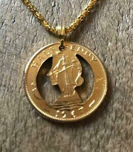 yzANZT[@lbNX@y_gRCyj[lbNXv[gplaccato oro pendente mezza moneta penny amp; collana grande regalo di compleanno per la mamma