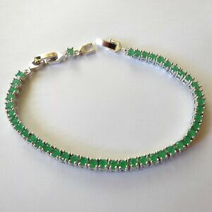 yzANZT[@lbNX@ejXuXbgGhVo[J[bracciale tennis uomo donna colore argento con smeraldi 18 20 cm 209 b