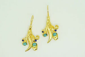yzANZT[@lbNX@^[RCYCOnhChottomangems semi preziosi gem stone placcato oro orecchini turchese fatto a mano