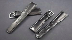 �y���������z�A�N�Z�T���[�@�l�b�N���X�@�u���X���b�g�m���[��bracelet montre modle antica noir disponible de 22mm 28mm couture au choix