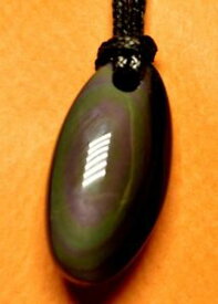 【送料無料】アクセサリー　ネックレス　ヘブンリーpendentif en obsidienne oeil celeste du mexique 33x16mm il