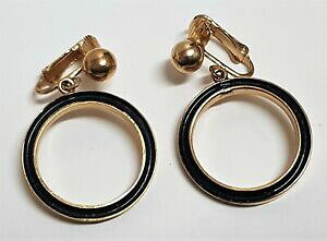 �y���������z�A�N�Z�T���[�@�l�b�N���X�@�r���e�[�W�N���b�v�m���[��bijoux vintage boucles doreilles clips mtal dor maill noir t29