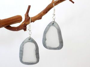 �y���������z�A�N�Z�T���[�@�l�b�N���X�@boucles verre dpoli blanc polymre argent