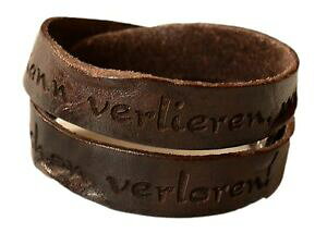 yzANZT[@lbNX@uXbgrN^[re[Wbracciale in pelle vera victor elegante look vissuto vintage marrone con incisione