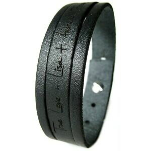 �y���������z�A�N�Z�T���[�@�l�b�N���X�@�J�t�J�t���U�[uomo preferiti bracciale bracciale in pelle con incisione 1,7 cm trasversalinero