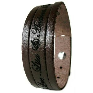 �y���������z�A�N�Z�T���[�@�l�b�N���X�@�J�t�J�t���U�[�u���E��uomo preferiti bracciale bracciale in pelle con incisione 1,7 cm trasversalimarrone