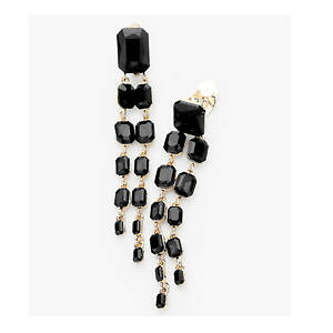 yzANZT[@lbNX@CONbvCOubNNX^S[hlusso lunghi orecchini clip clip orecchini cristallo nero oro 10 cm di lunghezza