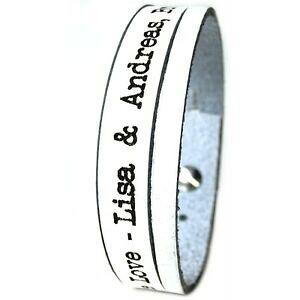 �y���������z�A�N�Z�T���[�@�l�b�N���X�@�J�t�J�t���U�[uomo preferiti bracciale bracciale in pelle con incisione 1,7 cm trasversalibianco