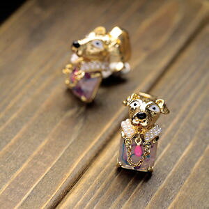 �y���������z�A�N�Z�T���[�@�l�b�N���X�@�C�������O�N���b�v�~�j�p�[���~�~�I���W�i���E�F�f�B���Oorecchini clip piazza cane mini perla mimi originale matrimonio regalo l1