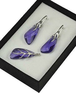 yzANZT[@lbNX@XtXL[NX^ECO^UiCgCOVo[Zbg925 orecchini argentoset realizzato con cristalli swarovski 23mm wingtanzanite