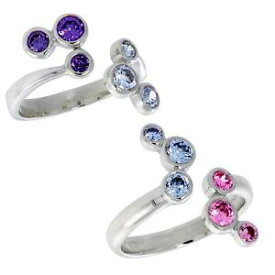 【送料無料】アクセサリー　ネックレス　リングクラウンブリリアントカラーカットセットargento sterling destra anello wcorona set tagliata brillante colorato