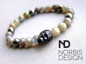 yzANZT[@lbNX@YXJXtXL[C`uXbgmens labradorite teschio braccialetto con cristalli swarovski 69 pollici con elastico