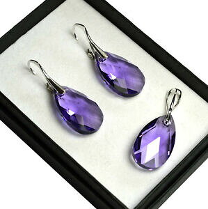 yzANZT[@lbNX@Vo[COXtXL[NX^~Zbg925 orecchini argento set realizzati con cristalli swarovski 22mm peratanzanite