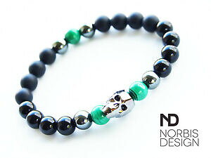 yzANZT[@lbNX@IjbNX}JCgw}^CgXJuXbgXtXL[NX^nEBuomini onyxmalachiteematite teschio braccialetto con cristalli swarovski hal