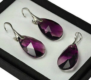 yzANZT[@lbNX@COVo[XtXL[NX^~AWXg925 orecchini argentoset con cristalli swarovski 22mm peramisto ametista