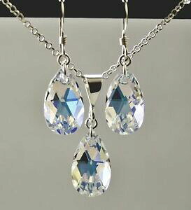 yzANZT[@lbNX@NX^iVy_glbNXCOZbgXtXL[crystal ab pera ciondolo collana e orecchini set realizzati con elementi swarovski