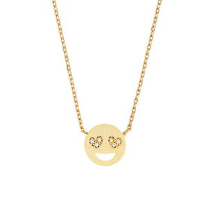 �y���������z�A�N�Z�T���[�@�l�b�N���X�@�G�X�e���n�[�g�l�b�N���Xestella bartlett placcati in oro cuore occhio emoji sorridente collana