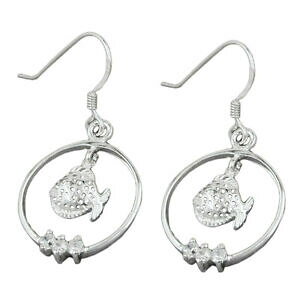 �y���������z�A�N�Z�T���[�@�l�b�N���X�@�����O�V���o�[ohrhaken pesce 37x18mm nel anello con zirconi brillante kt argento 925