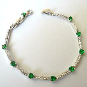 yzANZT[@lbNX@ejXuXbgVo[J[Ghbracciale tennis donna colore argento smeraldi e zirconi bianchi 19 20,7 cm 76 n