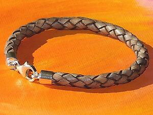 yzANZT[@lbNX@x[WfB[XxCladiesda uomo 5mm beige in pelle intrecciata amp; argento sterling braccialelyme bay arte