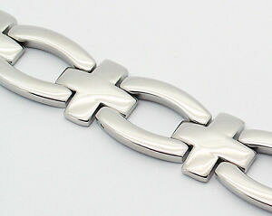 �y���������z�A�N�Z�T���[�@�l�b�N���X�@�X�e�����X�X�`�[���N���X�����N�u���X���b�gcross link bracciale in acciaio inox b13