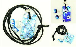 yzANZT[@lbNX@mxl`AKXy_g[uZbgCOblu bianco giallo murano vetro veneziana ciondolo e orecchini a lobo set