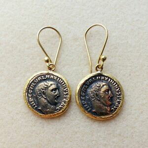 yzANZT[@lbNX@COS[hRCorecchini placcati oro riproduzione monete antiche c