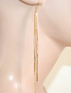 【送料無料】アクセサリー ネックレス イヤリングゴールドワイヤorecchini oro donna fili pendenti lunghi sottili strass brillantini boucles f105