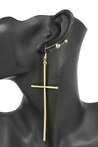 yzANZT[@lbNX@NXt@bVy_gCOZbgdonna lungo metallo oro grande croce pendente moda orecchini set di 3 cuore