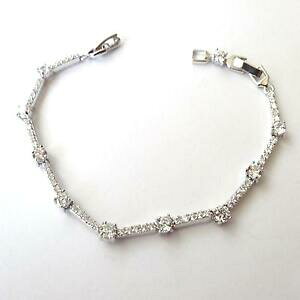 yzANZT[@lbNX@ejXuXbgVo[J[bracciale tennis uomo donna colore argento con zirconi bianchi 18 20 cm 36 n