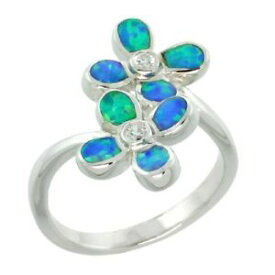 【送料無料】アクセサリー　ネックレス　スターリングシルバーオパールリングブリリアントカットargento sterling opale floreale anello wtagliata brillante