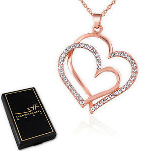 yzANZT[@lbNX@lbNXy_gn[gsNS[hJ[gXtXL[collana amp; ciondolo grande cuore, donna, oro rosa, swarovski cristalli, in astuccio