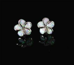 yzANZT[@lbNX@Ip[nCAvA{^y_gCOintarsio opale 12mm hawaiano plumeria fiore bottone orecchini pendenti
