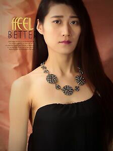 【送料無料】アクセサリー ネックレス ネックレスファッションホワイトゴールデンラインストーンクリスタルラウンドメタルビンテージcollana moda dorato bianco cristalli strass metallo tondo matrimoni