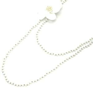 �y���������z�A�N�Z�T���[�@�l�b�N���X�@�R���A�[�_�u���c�A�[cl2097f sautoir collier double tour perles brillantes avec fleur xxl tissu