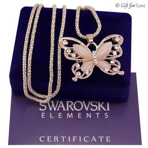 �y���������z�A�N�Z�T���[�@�l�b�N���X�@�l�b�N���X�s���N�S�[���h�X�����t�X�L�[�G�������g�p�[���X���b�g��collana donna oro rosa swarovski elements originale g4love farfalla madreperla