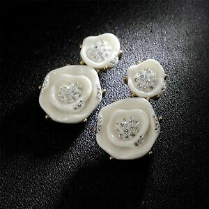 yzANZT[@lbNX@y_gsNzCgBe[W×CONbvvCorecchini clip pinze pendente grandi fiore rosa bianco vintage x9