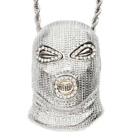 【送料無料】アクセサリー　ネックレス　ヒップホップチェーンギャングスターシルバーマスクアイスiced out bling hip hop catenagangster mask argento