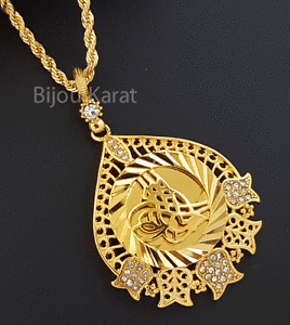 �y���������z�A�N�Z�T���[�@�l�b�N���X�@�`�F�[���S�[���h�`�F�[���g���Rosmanli kolye tugra catena catena doro 22 ayar altin kaplama amplia henna turchia