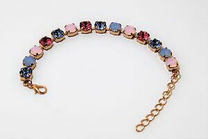 yzANZT[@lbNX@[YS[h}`J[ejXuXbgXtXL[NX^rose gold plated multicolore bracciale tennis con elementi swarovski crystal