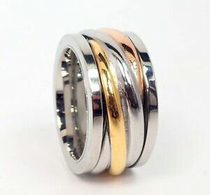 �y���������z�A�N�Z�T���[�@�l�b�N���X�@�X�`�[�������O�u�����A���g�s���N�S�[���h�V���o�[anello in acciaio 316l donna 12 larghezza brillante rosato argento oro tricolor